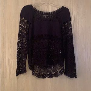 Anthropologie long sleeve wide knit blouse